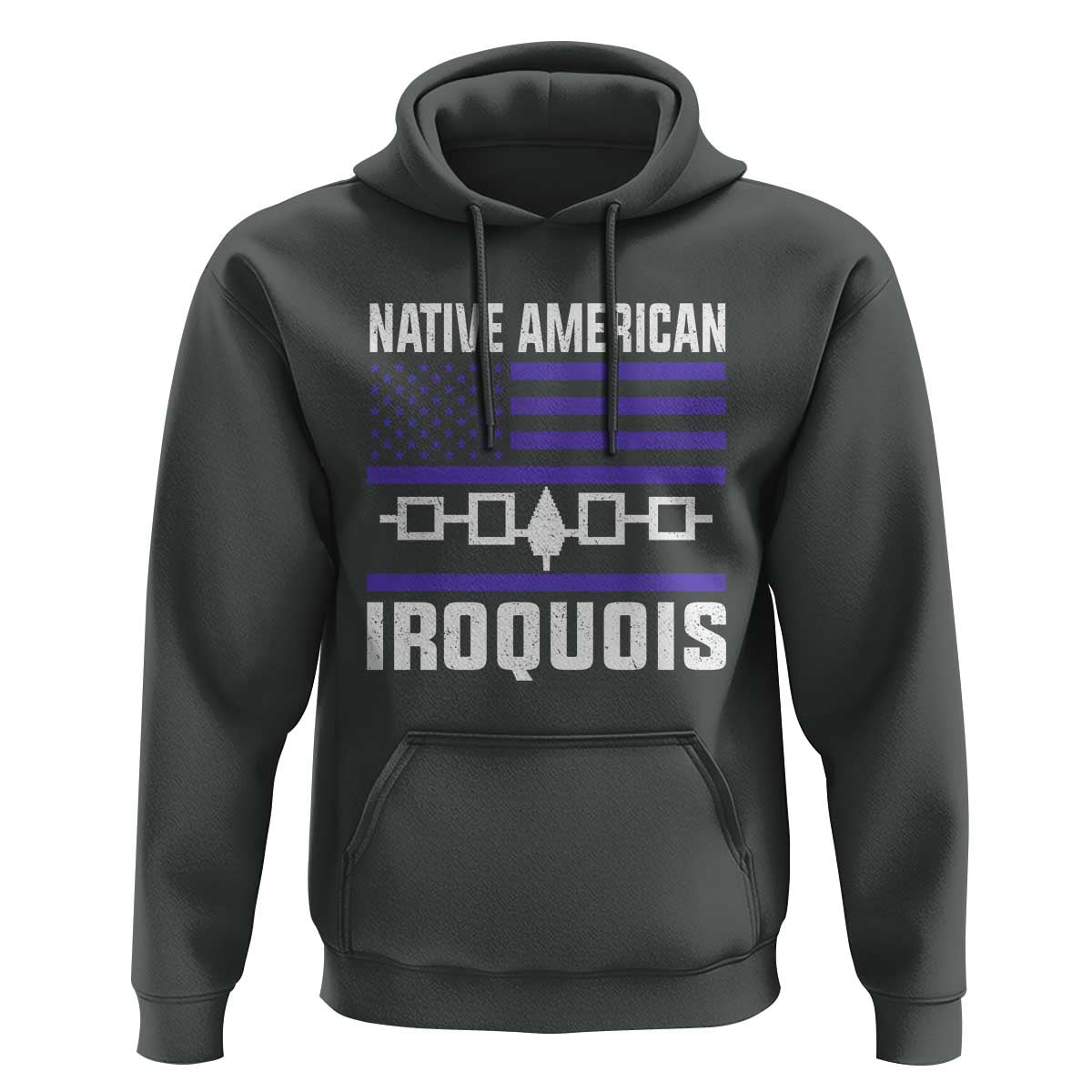 Native American Iroquois Hoodie Haudenosaunee Nation Vintage USA Flag - Wonder Print Shop