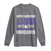 Native American Iroquois Long Sleeve Shirt Haudenosaunee Nation Vintage USA Flag - Wonder Print Shop