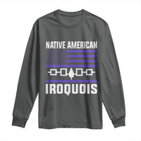 Native American Iroquois Long Sleeve Shirt Haudenosaunee Nation Vintage USA Flag - Wonder Print Shop