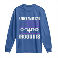 Native American Iroquois Long Sleeve Shirt Haudenosaunee Nation Vintage USA Flag - Wonder Print Shop