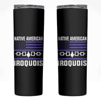 Native American Iroquois Skinny Tumbler Haudenosaunee Nation Vintage USA Flag - Wonder Print Shop