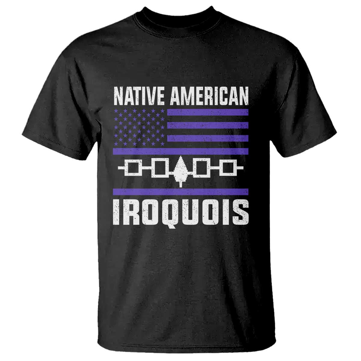 Native American Iroquois T Shirt Haudenosaunee Nation Vintage USA Flag - Wonder Print Shop