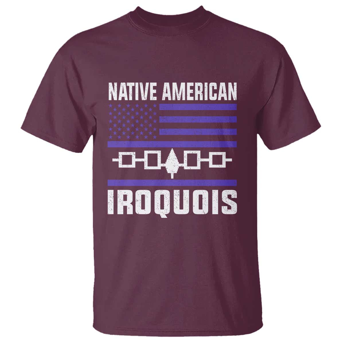 Native American Iroquois T Shirt Haudenosaunee Nation Vintage USA Flag - Wonder Print Shop