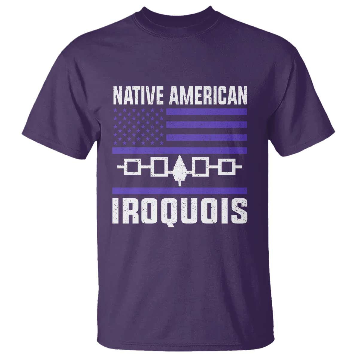 Native American Iroquois T Shirt Haudenosaunee Nation Vintage USA Flag - Wonder Print Shop