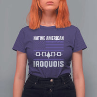 Native American Iroquois T Shirt For Women Haudenosaunee Nation Vintage USA Flag - Wonder Print Shop