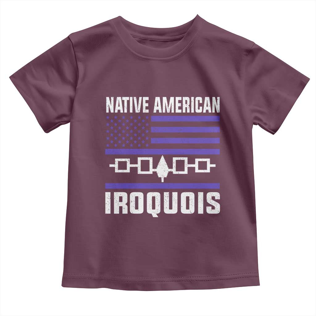 Native American Iroquois Toddler T Shirt Haudenosaunee Nation Vintage USA Flag - Wonder Print Shop