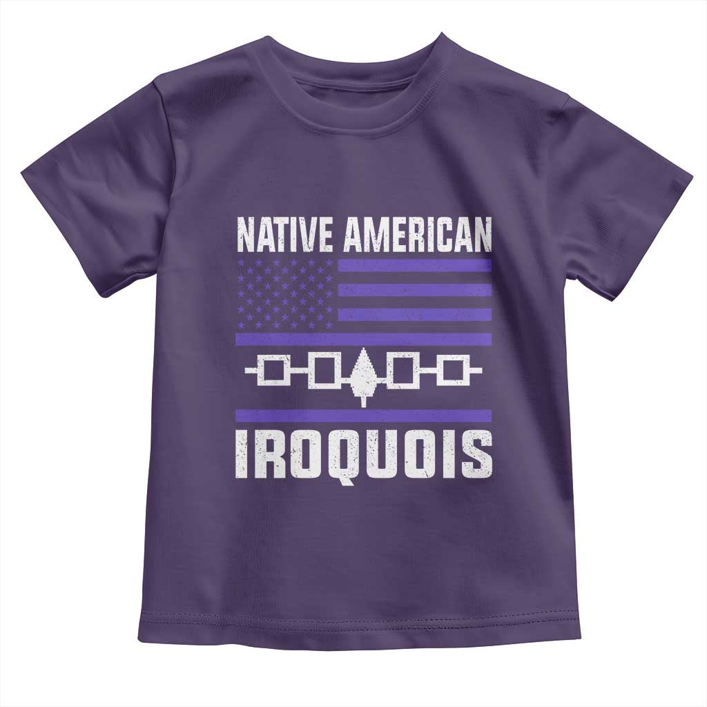 Native American Iroquois Toddler T Shirt Haudenosaunee Nation Vintage USA Flag - Wonder Print Shop