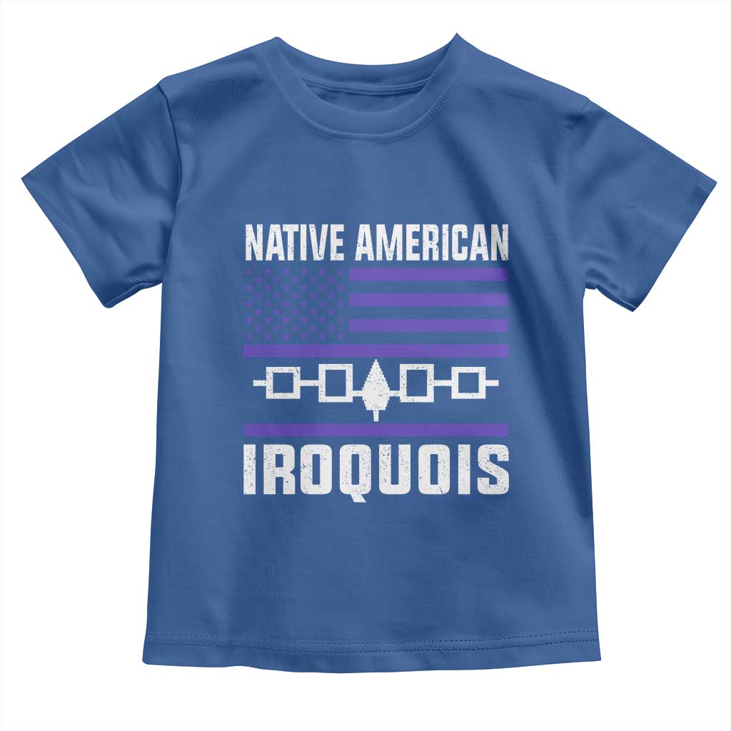 Native American Iroquois Toddler T Shirt Haudenosaunee Nation Vintage USA Flag - Wonder Print Shop
