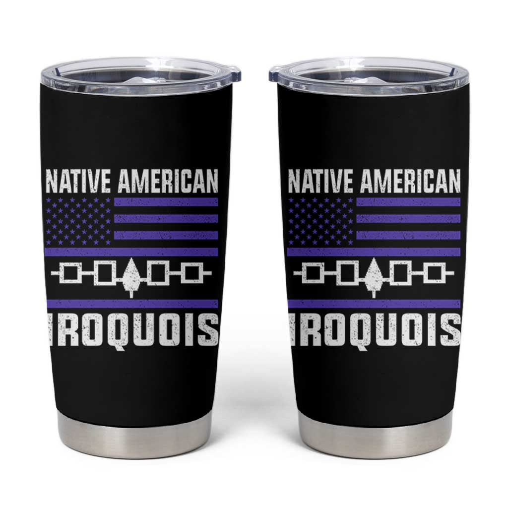 Native American Iroquois Tumbler Cup Haudenosaunee Nation Vintage USA Flag - Wonder Print Shop