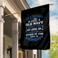 I Am A Grumpy Old Navy Veteran My Level Of Sarcasm Depends On Your Level Of Stupidity Garden Flag - Wonder Print Shop