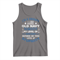 I Am A Grumpy Old Navy Veteran My Level Of Sarcasm Depends On Your Level Of Stupidity Tank Top - Wonder Print Shop