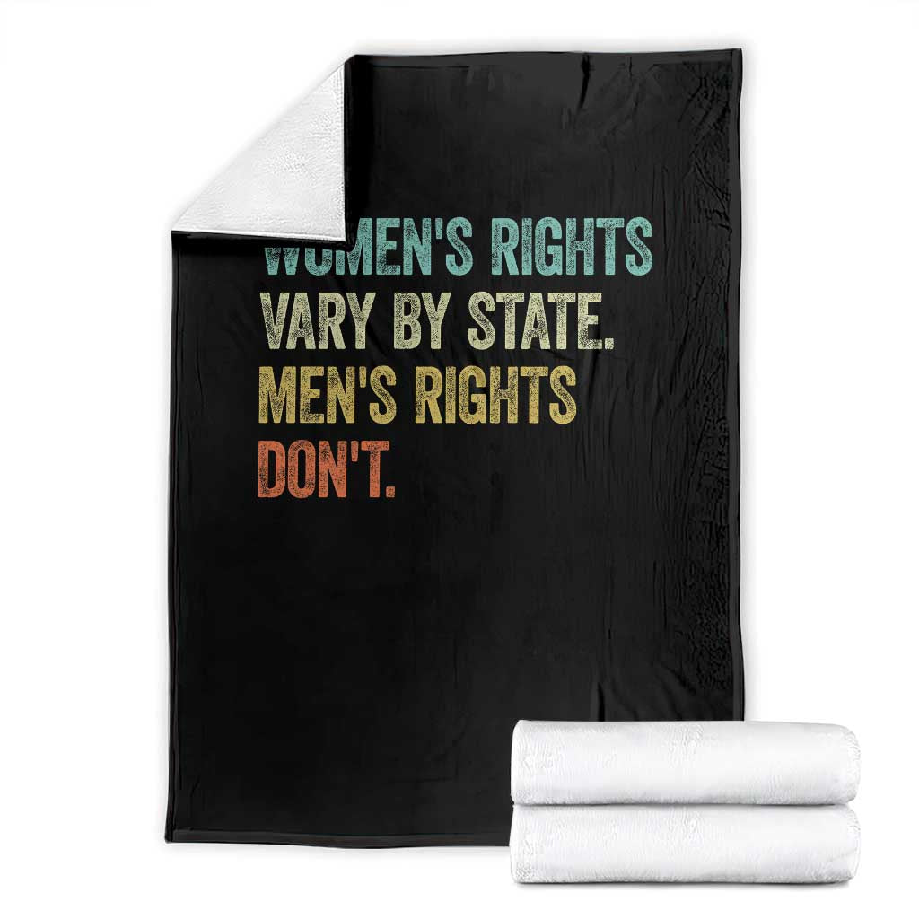 Women's Rights Vary By State Men Rights Don't Feminist Retro Throw Blanket