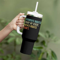 Women's Rights Vary By State Men Rights Don't Feminist Retro Tumbler With Handle