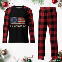 Feminism Feminist American Flag Plaid Pajama Set Patriotic Womens Rights