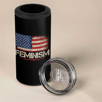 Feminism Feminist American Flag 4 in 1 Can Cooler Tumbler Patriotic Womens Rights