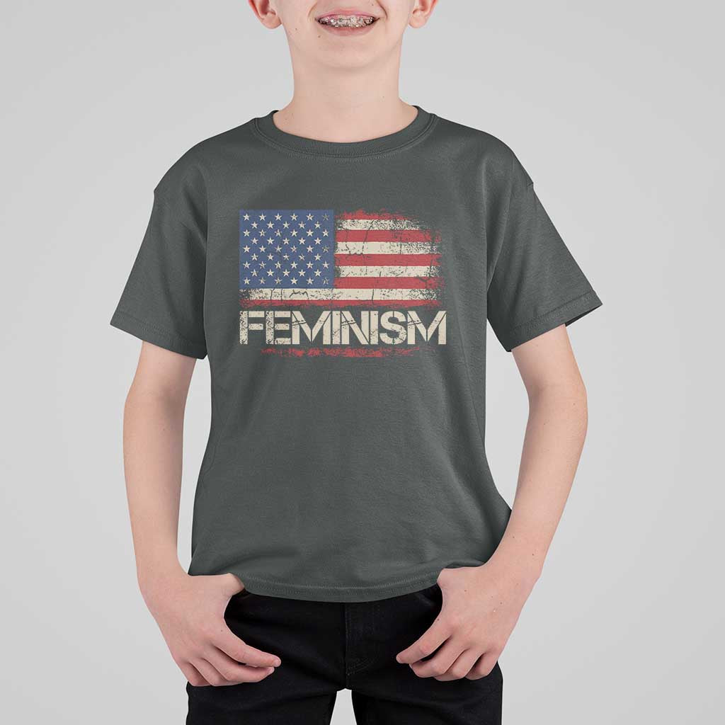 Feminism Feminist American Flag T Shirt For Kid Patriotic Womens Rights