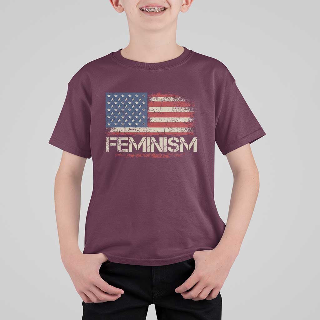 Feminism Feminist American Flag T Shirt For Kid Patriotic Womens Rights