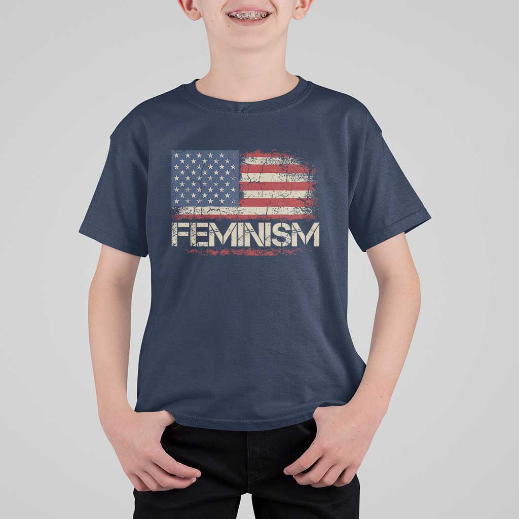Feminism Feminist American Flag T Shirt For Kid Patriotic Womens Rights