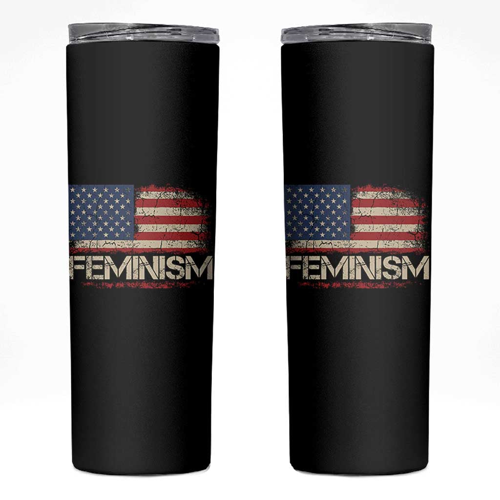 Feminism Feminist American Flag Skinny Tumbler Patriotic Womens Rights