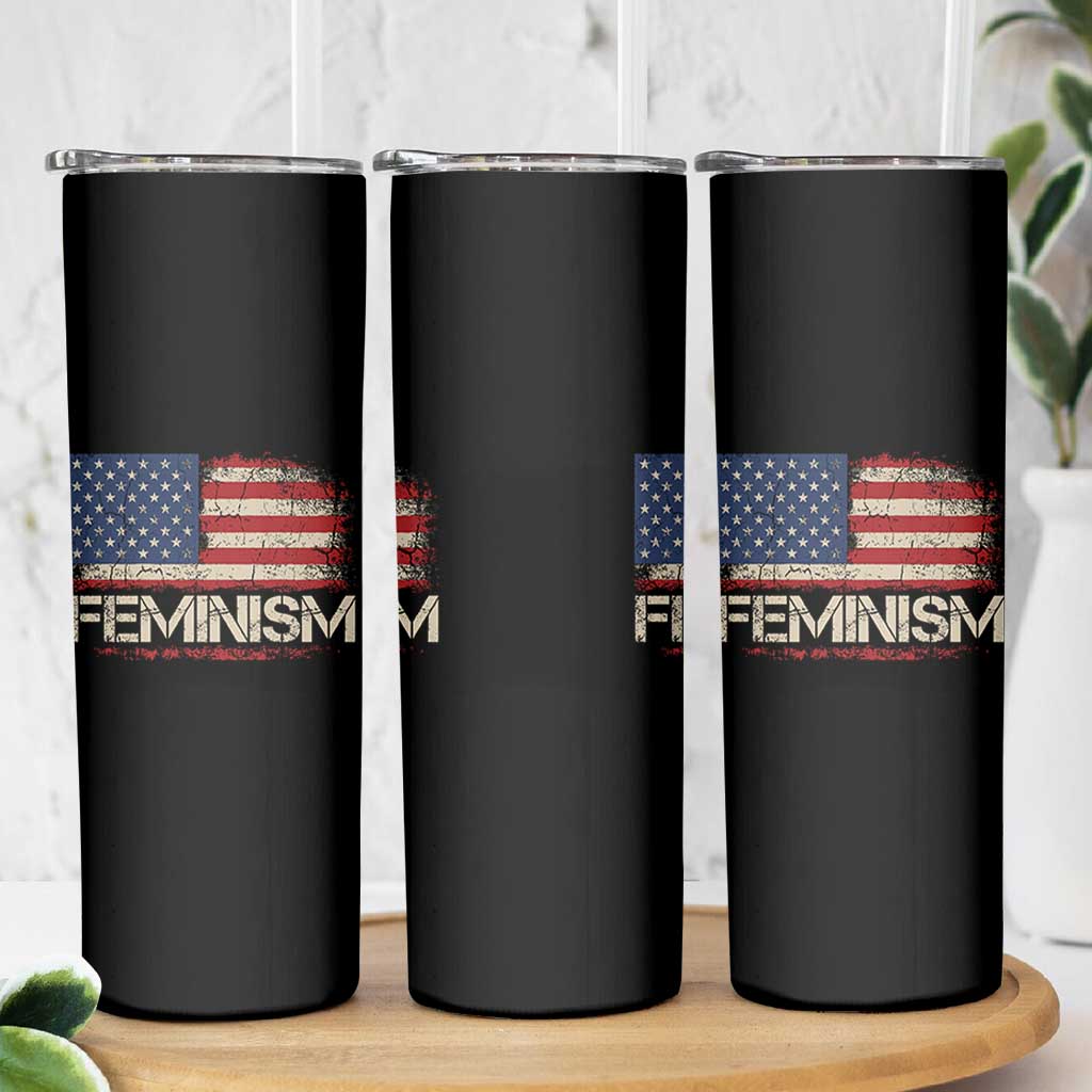 Feminism Feminist American Flag Skinny Tumbler Patriotic Womens Rights