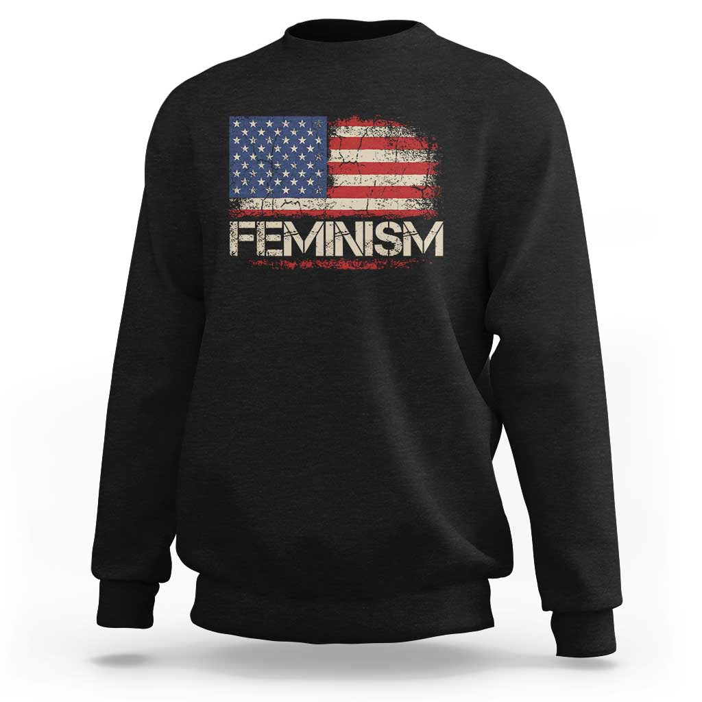 Feminism Feminist American Flag Sweatshirt Patriotic Womens Rights