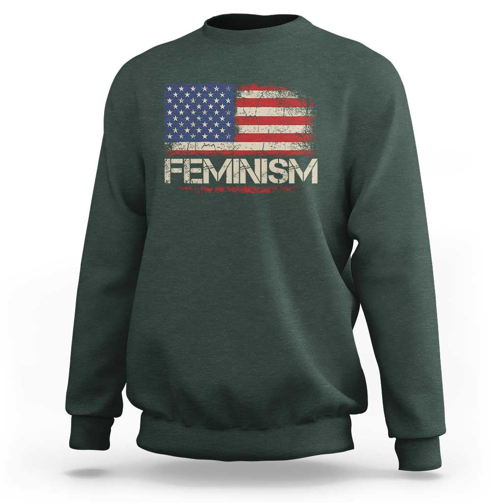 Feminism Feminist American Flag Sweatshirt Patriotic Womens Rights