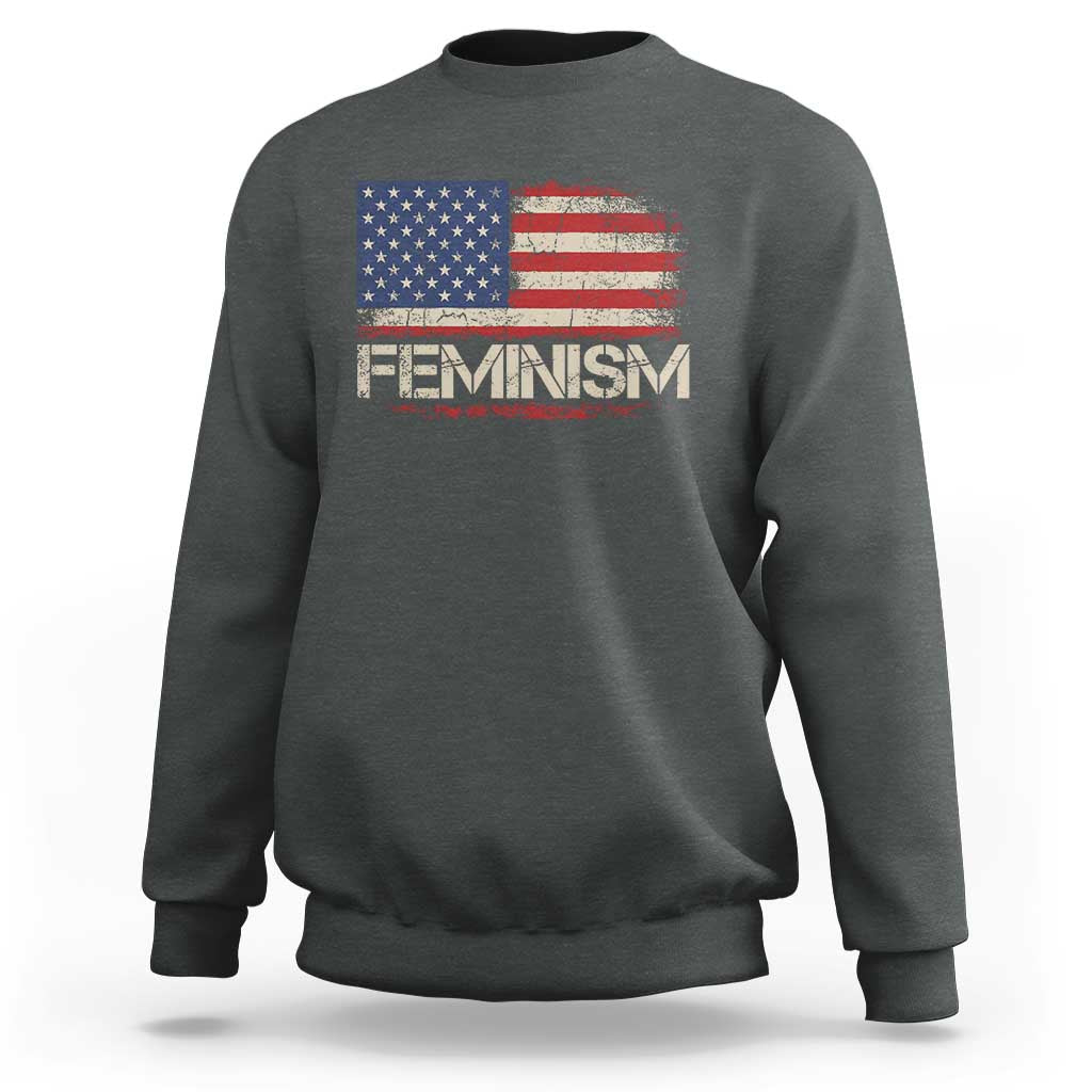 Feminism Feminist American Flag Sweatshirt Patriotic Womens Rights