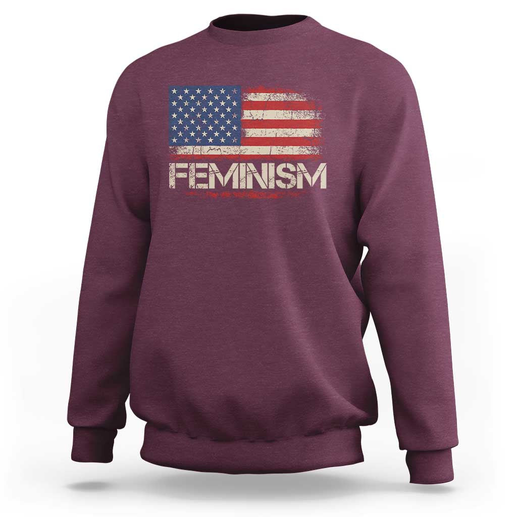 Feminism Feminist American Flag Sweatshirt Patriotic Womens Rights