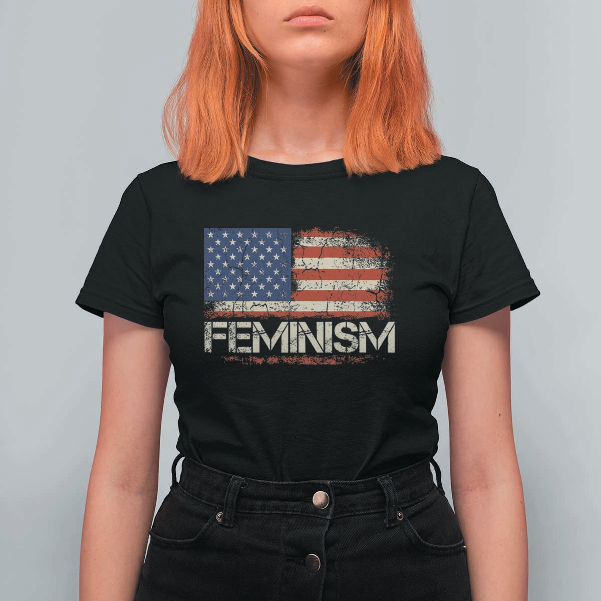 Feminism Feminist American Flag T Shirt For Women Patriotic Womens Rights