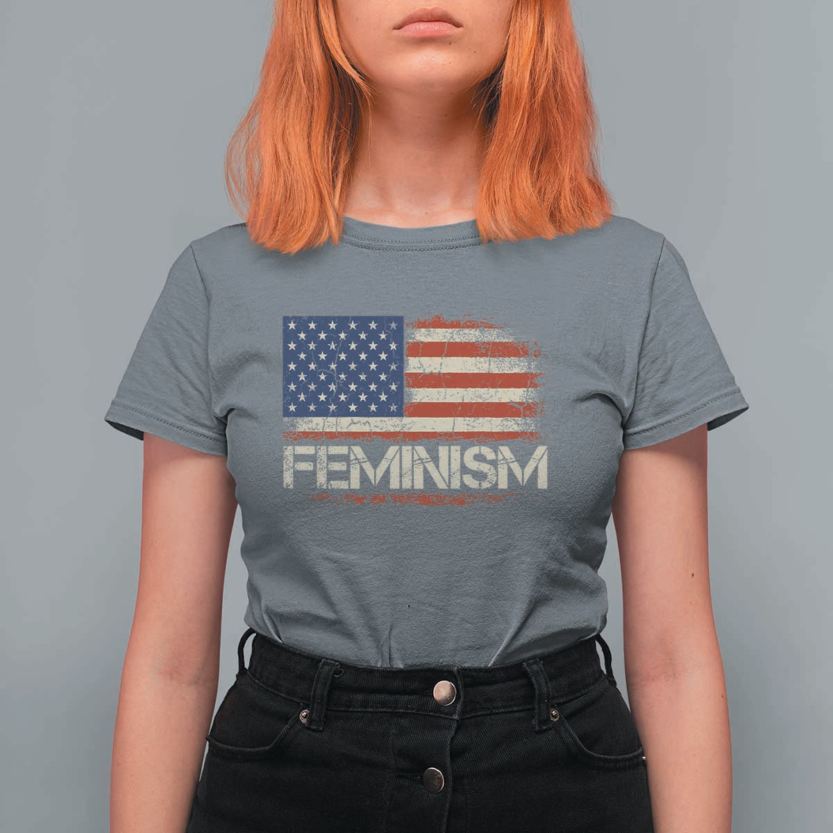 Feminism Feminist American Flag T Shirt For Women Patriotic Womens Rights