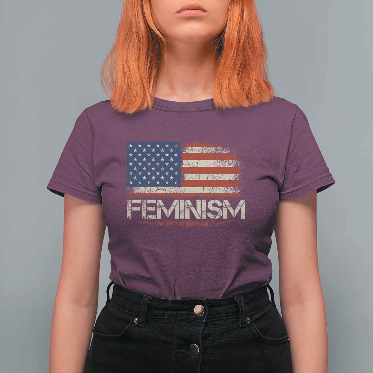 Feminism Feminist American Flag T Shirt For Women Patriotic Womens Rights
