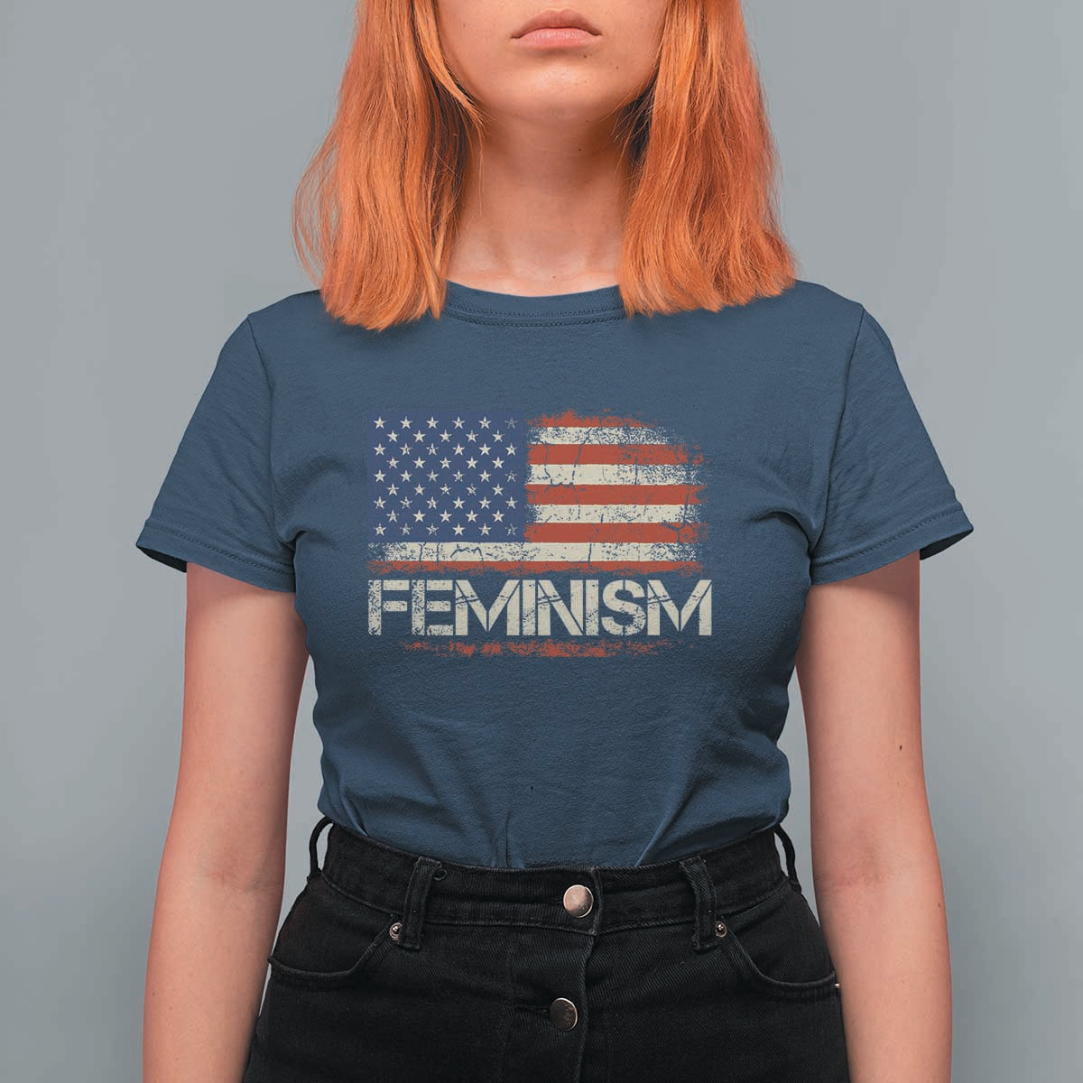 Feminism Feminist American Flag T Shirt For Women Patriotic Womens Rights