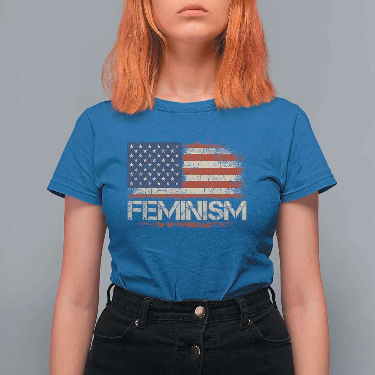 Feminism Feminist American Flag T Shirt For Women Patriotic Womens Rights