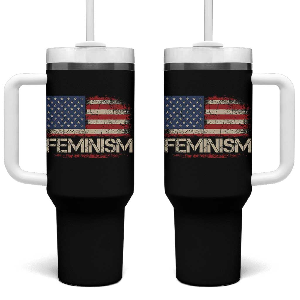 Feminism Feminist American Flag Tumbler With Handle Patriotic Womens Rights