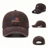 Feminism Feminist American Flag Washed Cotton Baseball Cap Patriotic Womens Rights