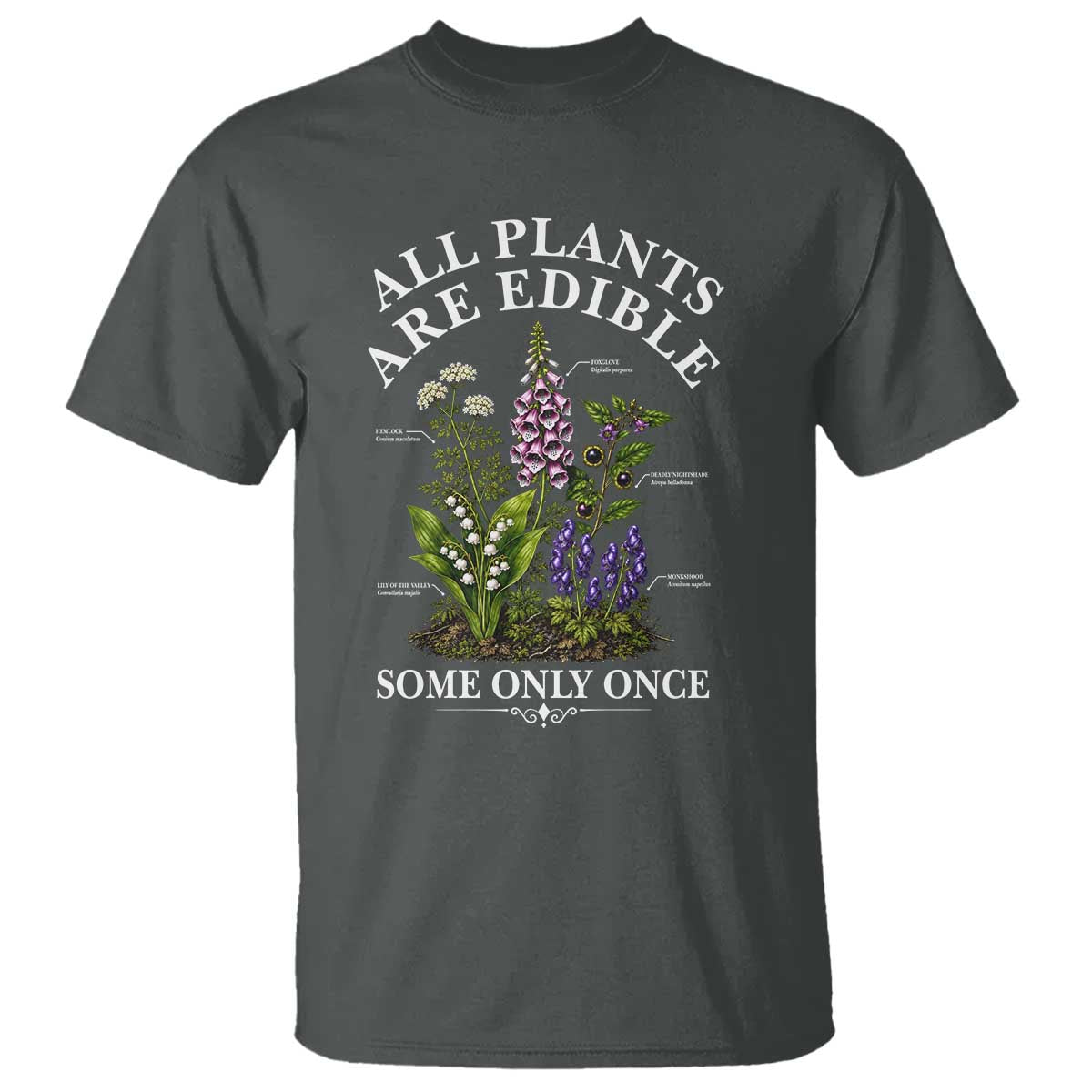All Plants Are Edible Some Only Once T Shirt Funny Botanical Gardener