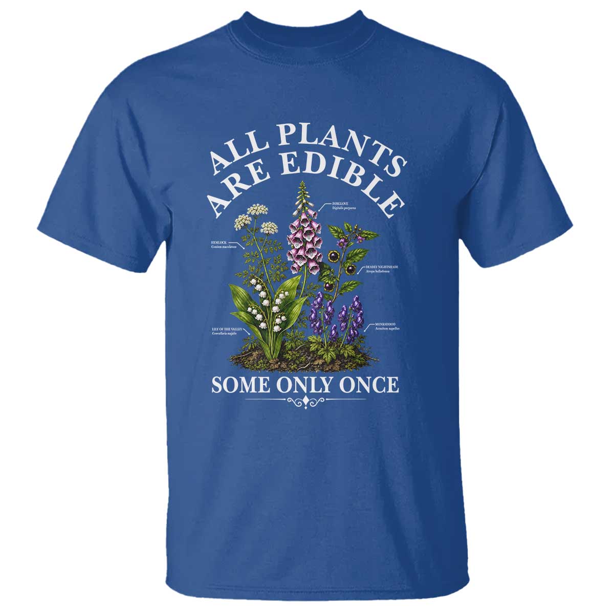 All Plants Are Edible Some Only Once T Shirt Funny Botanical Gardener