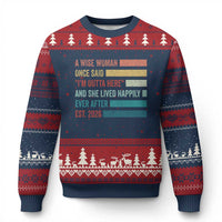 Funny Retired 2026 Ugly Christmas Sweater A Wise Woman Once Said I'm Outta Here Retirement Gift