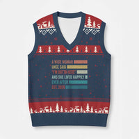 Funny Retired 2026 V-Neck Knit Sweater Vest A Wise Woman Once Said I'm Outta Here Retirement Gift