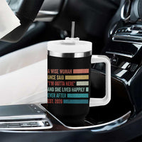 Funny Retired 2026 Tumbler With Handle A Wise Woman Once Said I'm Outta Here Retirement Gift