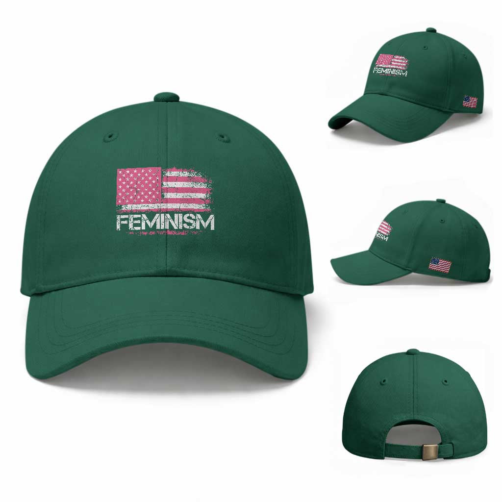 Feminism Feminist Pink American Flag Baseball Cap Patriotic Womens Rights