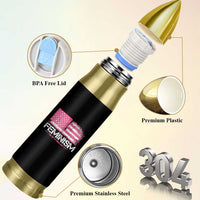 Feminism Feminist Pink American Flag Bullet Tumbler Patriotic Womens Rights
