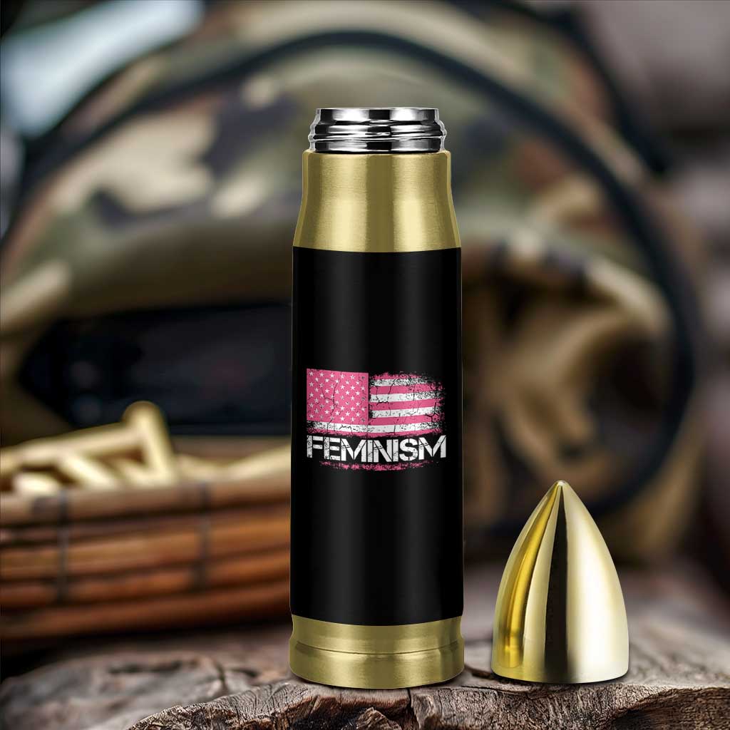 Feminism Feminist Pink American Flag Bullet Tumbler Patriotic Womens Rights