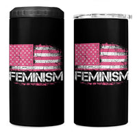 Feminism Feminist Pink American Flag 4 in 1 Can Cooler Tumbler Patriotic Womens Rights