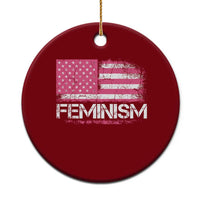 Feminism Feminist Pink American Flag Ceramic Ornament Patriotic Womens Rights