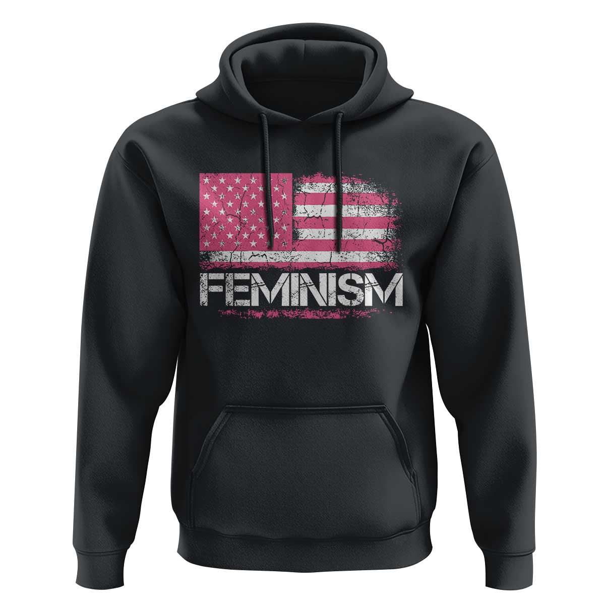 Feminism Feminist Pink American Flag Hoodie Patriotic Womens Rights