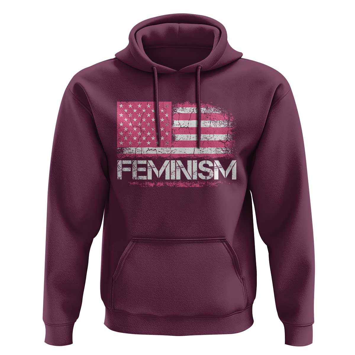 Feminism Feminist Pink American Flag Hoodie Patriotic Womens Rights