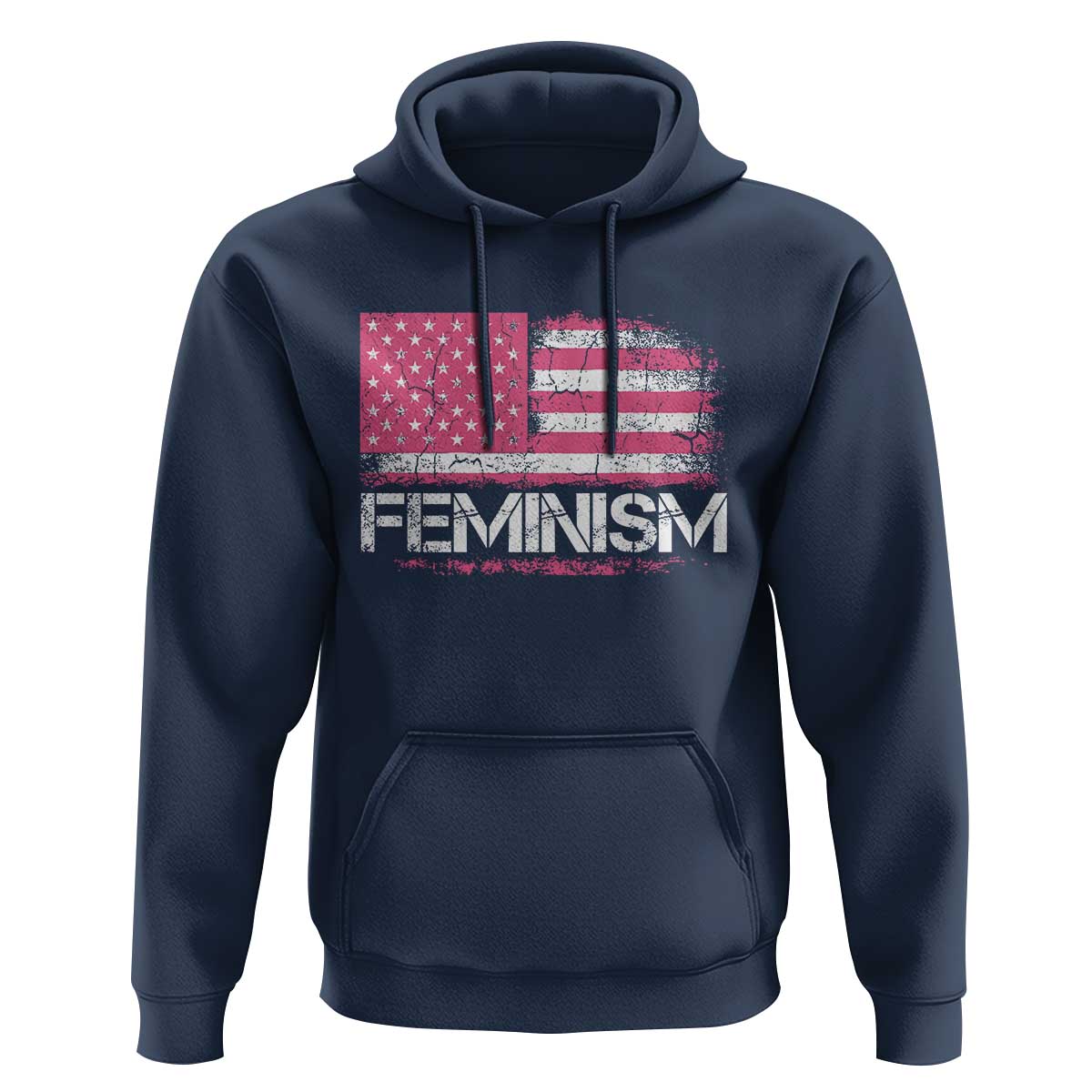 Feminism Feminist Pink American Flag Hoodie Patriotic Womens Rights
