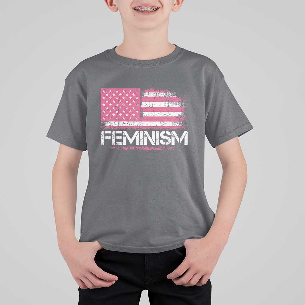 Feminism Feminist Pink American Flag T Shirt For Kid Patriotic Womens Rights