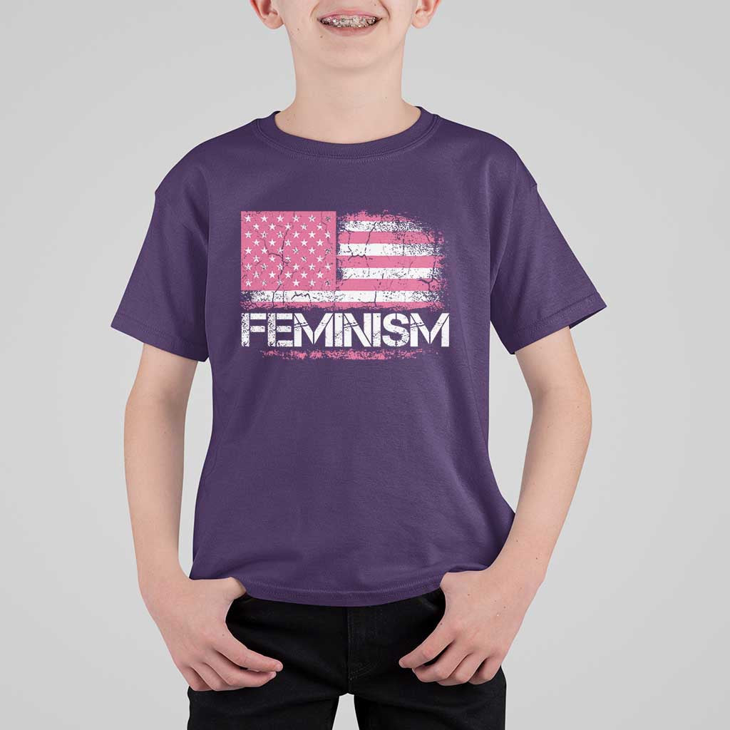 Feminism Feminist Pink American Flag T Shirt For Kid Patriotic Womens Rights